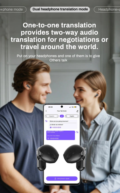 HTC NE20 Bluetooth 6.0 Translator Earphones – Waterproof Wireless Headphones with Long Battery Life