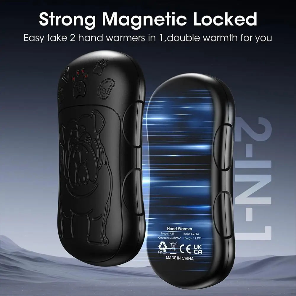 Portable Rechargeable Hand Warmers (2-Pack) – Magnetic Electric Pocket Heater