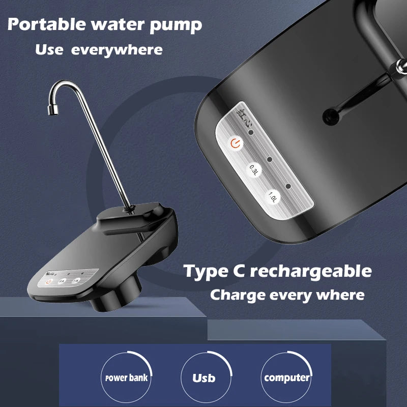 USB Rechargeable Electric Water Pump – Portable Automatic Dispenser for Home & Office