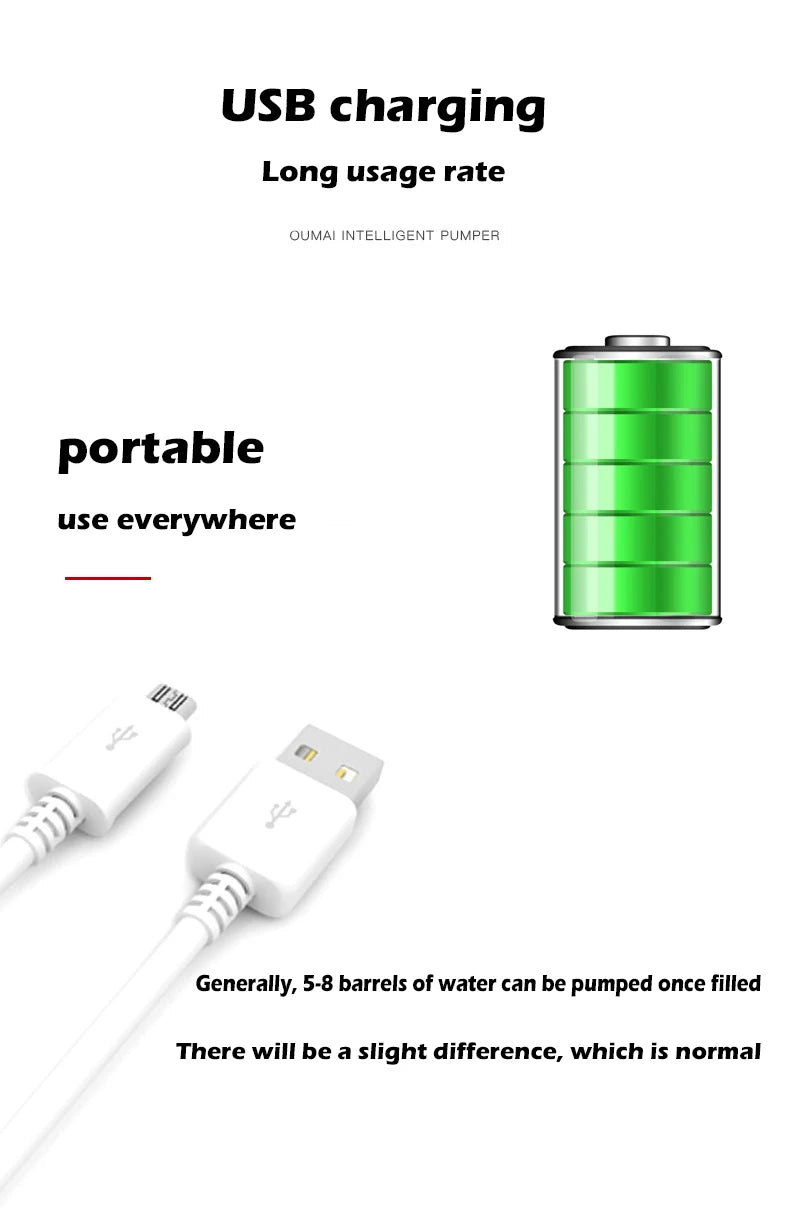 USB Rechargeable Electric Water Pump – Portable Automatic Dispenser for Home & Office