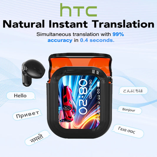HTC NE20 Bluetooth 6.0 Translator Earphones – Waterproof Wireless Headphones with Long Battery Life