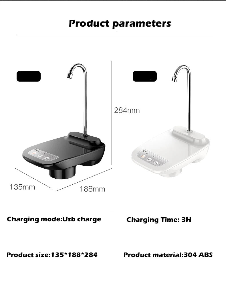 USB Rechargeable Electric Water Pump – Portable Automatic Dispenser for Home & Office