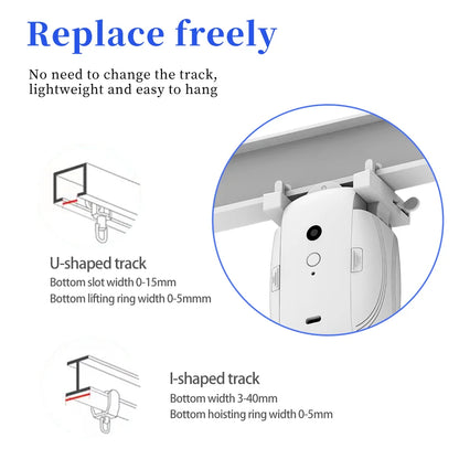 Smart Curtain Robot – Automatic Curtain Opener with Remote Control (T/U Rail Compatible)